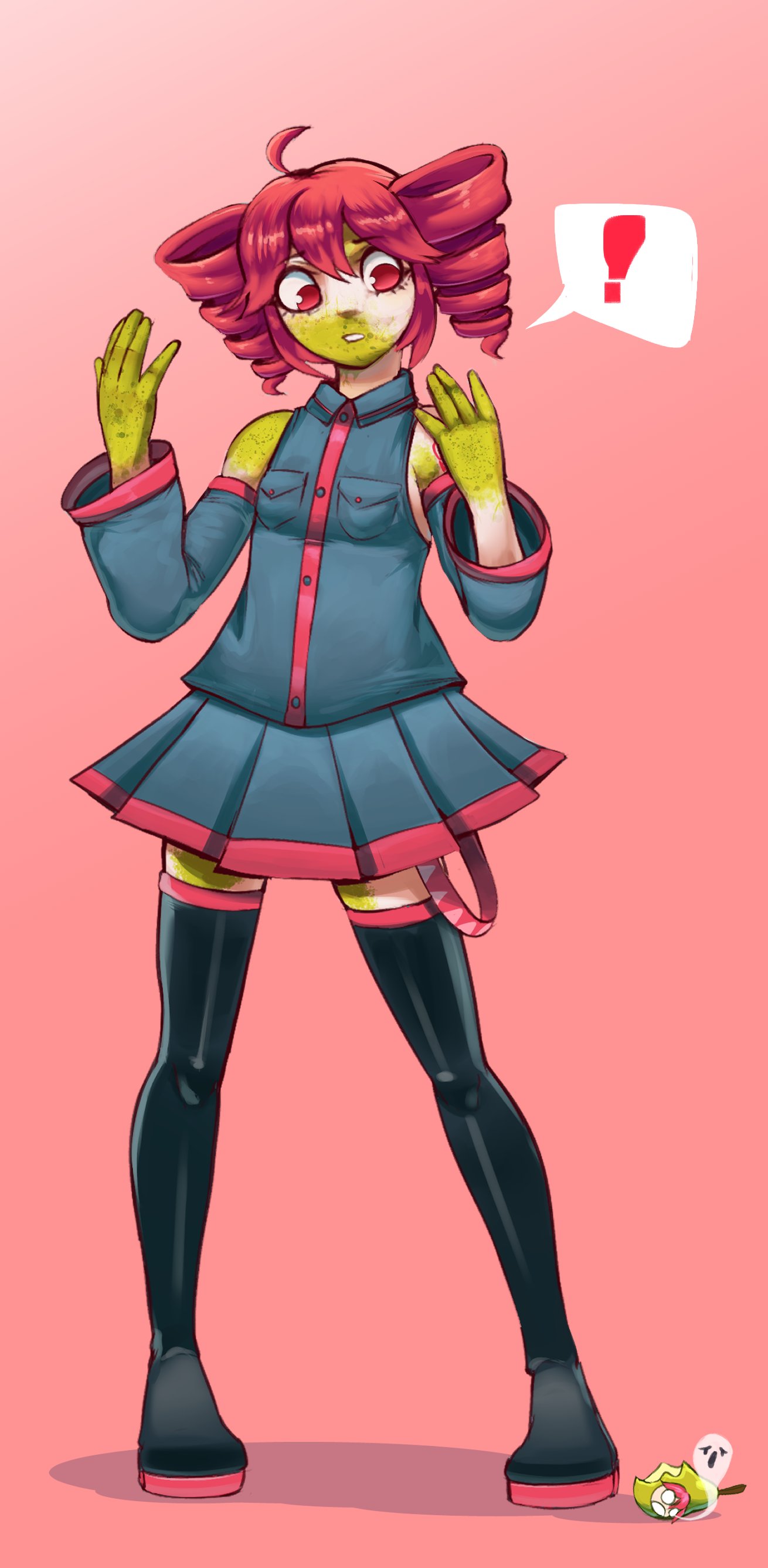 !, 1girls, 2025, absolute territory, absurd res, absurd resolution, absurdres, ahoge, armwarmers, ass expansion, bangs, bangs between eyes, bare shoulders, belly expansion, breast expansion, breast growth, breast growth (enlargement), breasts, button down shirt, clothed, clothed female, clothes, collared shirt, colored, digital media (artwork), drill hair, expansion, expansion sequence, eyeliner, female, female focus, food, food transformation, freckles on face, freckles on hands, freckles on shoulders, front view, fruityshork, full body, ghost, green freckles, green skin, green-skinned female, growth, growth sequence, hair between eyes, high res, high resolution, highres, inflation, inflation sequence, kasane teto, light skin, light-skinned female, looking at hand, looking down, looking down at self, loose clothes, medium hair, mid-transformation, part of a set, parted bangs, pear, pear inflation, pearto, pink background, pink eyes, pink hair, pink-haired female, platform shoes, red eyes, red hair, red-haired female, sequence, shaded, short skirt, sidelocks, simple background, skin turning green, skinny, skinny female, skirt, slim, slim female, slim waist, small breasts, solo, speech bubble, standing, surprised, surprised expression, thigh boots, thigh highs, thighhighs, transformation, transformation sequence, transformation through food, twin drills, twintails, two-tone skin, utau, utauloid, vocaloid, weight gain, weight gain female, weight gain sequence, what, zettai ryouiki