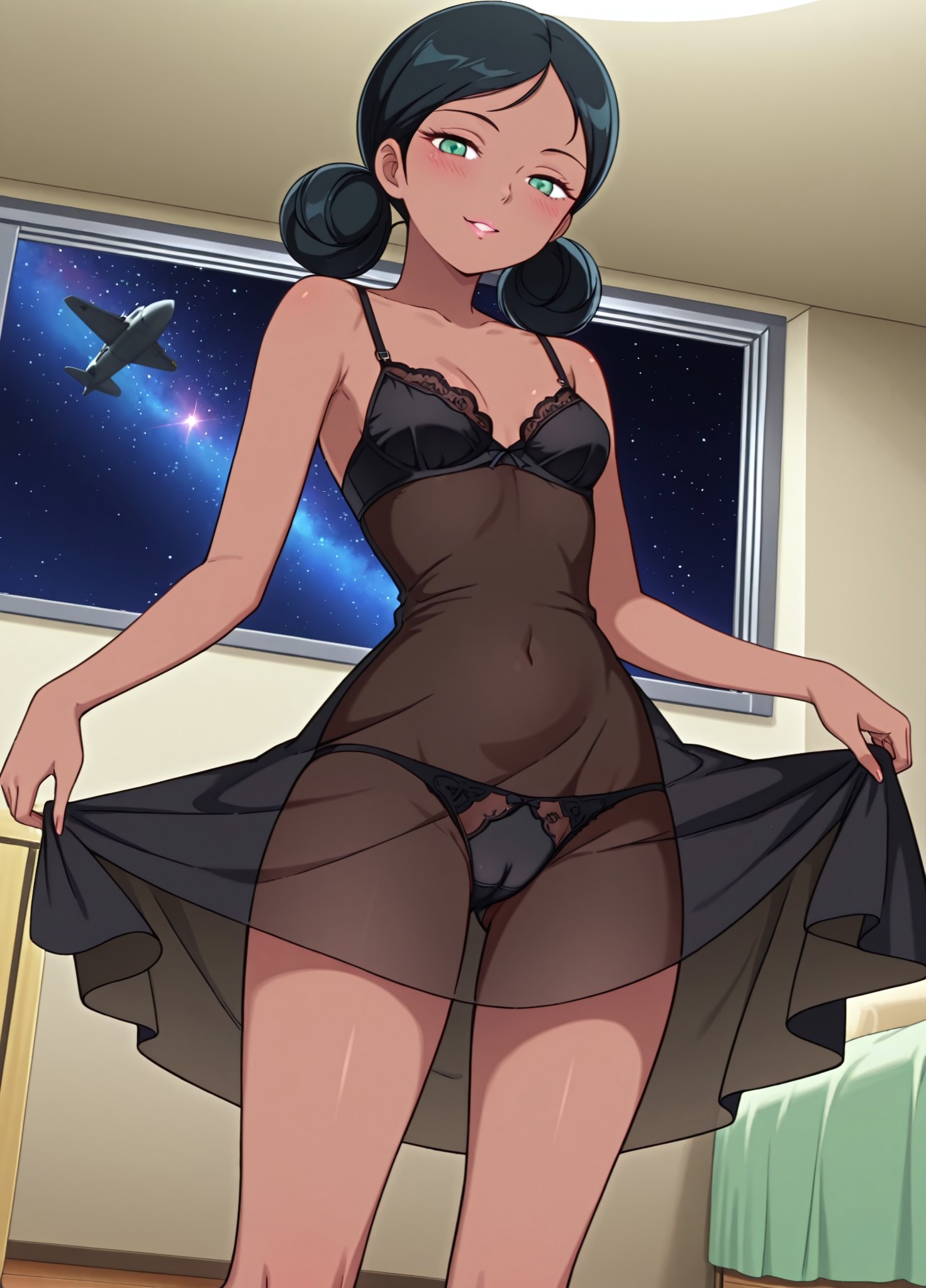 1girls, ai generated, breasts, cameltoe, civitai, covered navel, dark skin, dark-skinned female, female, female focus, female only, gundam, gundam gquuuuuux, hylian r34, indian, indian female, lalah sune, lalah sune (gquuuuuux), lingerie, looking at viewer, more at source, petite body, petite breasts, petite female, pussy, small breasts, sole female, solo, solo female, tagme, young, young female, young woman
