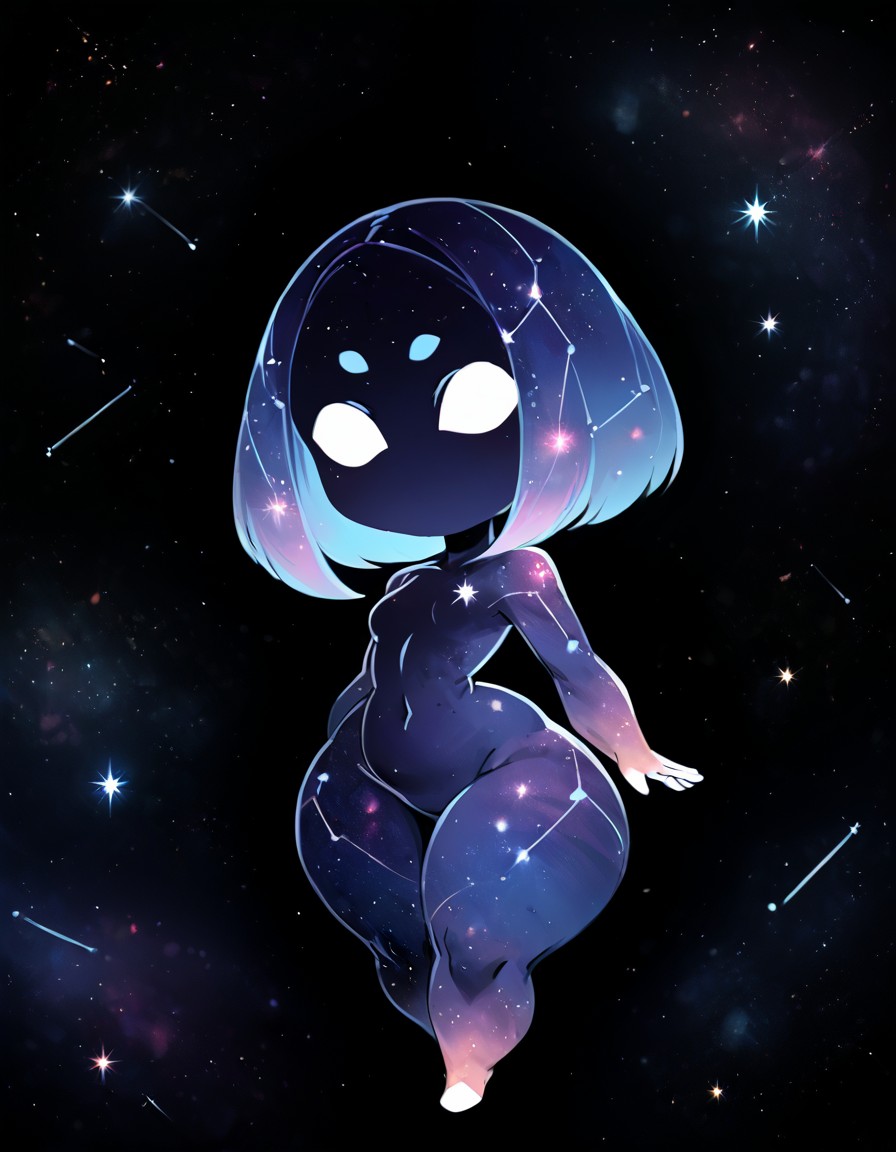 ai_generated big_ass big_butt brax_(artist) galaxy naked shortstack small_breasts smaller_female space