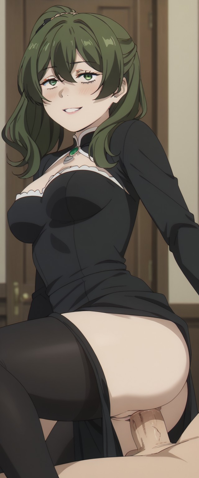 ai generated, female, on top, pussy, sousou no frieren, stockings, tagme, ubel (sousou no frieren), vaginal penetration