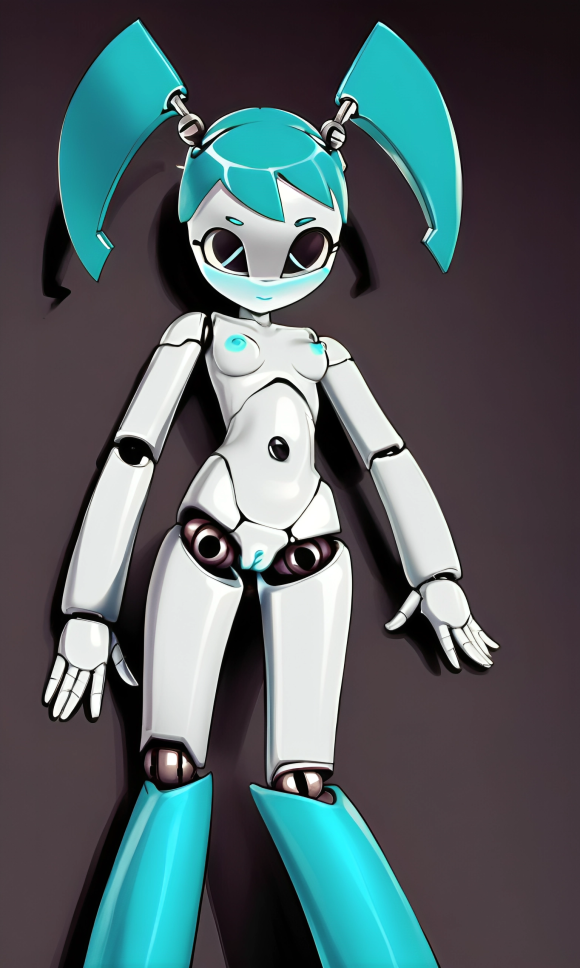 ai_generated bangs black_eyes blue_blush blue_boots blush female female jenny_wakeman my_life_as_a_teenage_robot naked naked_female nude pixai pussy robot_girl skinny slim small_breasts smile twintails white_skin xj-9 xj9