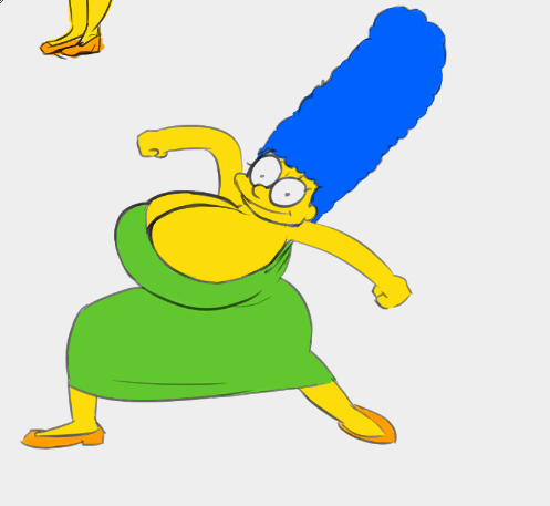 1girls alternate_breast_size breasts dancing garbledina huge_breasts krumping large_breasts marge_simpson meme solo the_simpsons