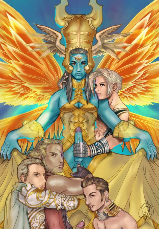 5boys abs anal anal_fingering balthier basch biceps black_hair blonde_hair brown_hair clothed_sex cum cum_in_mouth earrings facial_hair fellatio final_fantasy final_fantasy_xii gay group_sex handjob male male_nipples male_only monster_boy multiple_boys oral pecs penis rasler rule_63 scar sex ultima vaan yaoi