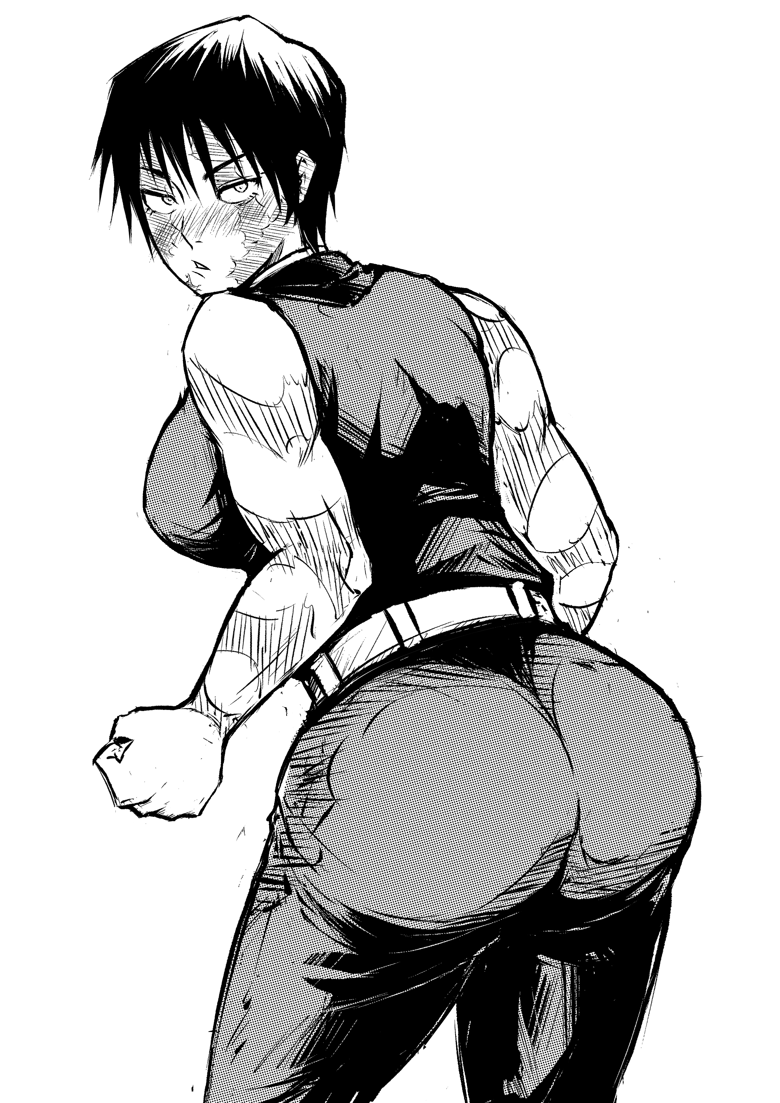 ass, big ass, fully clothed, jujutsu kaisen, maki zenin, scars all over, tagme, zenin maki