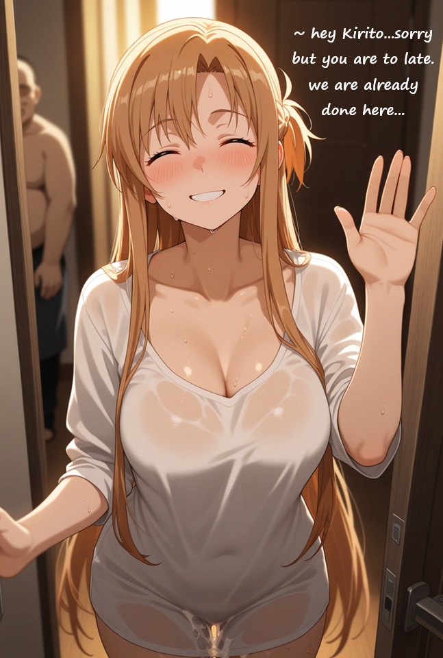ai generated, cheating, cheating (relationship), cheating girlfriend, cheating wife, cuckold, cuckold pov, cuckolding, female, netorare, netorase, ntr, sword art online, tagme, yuuki asuna