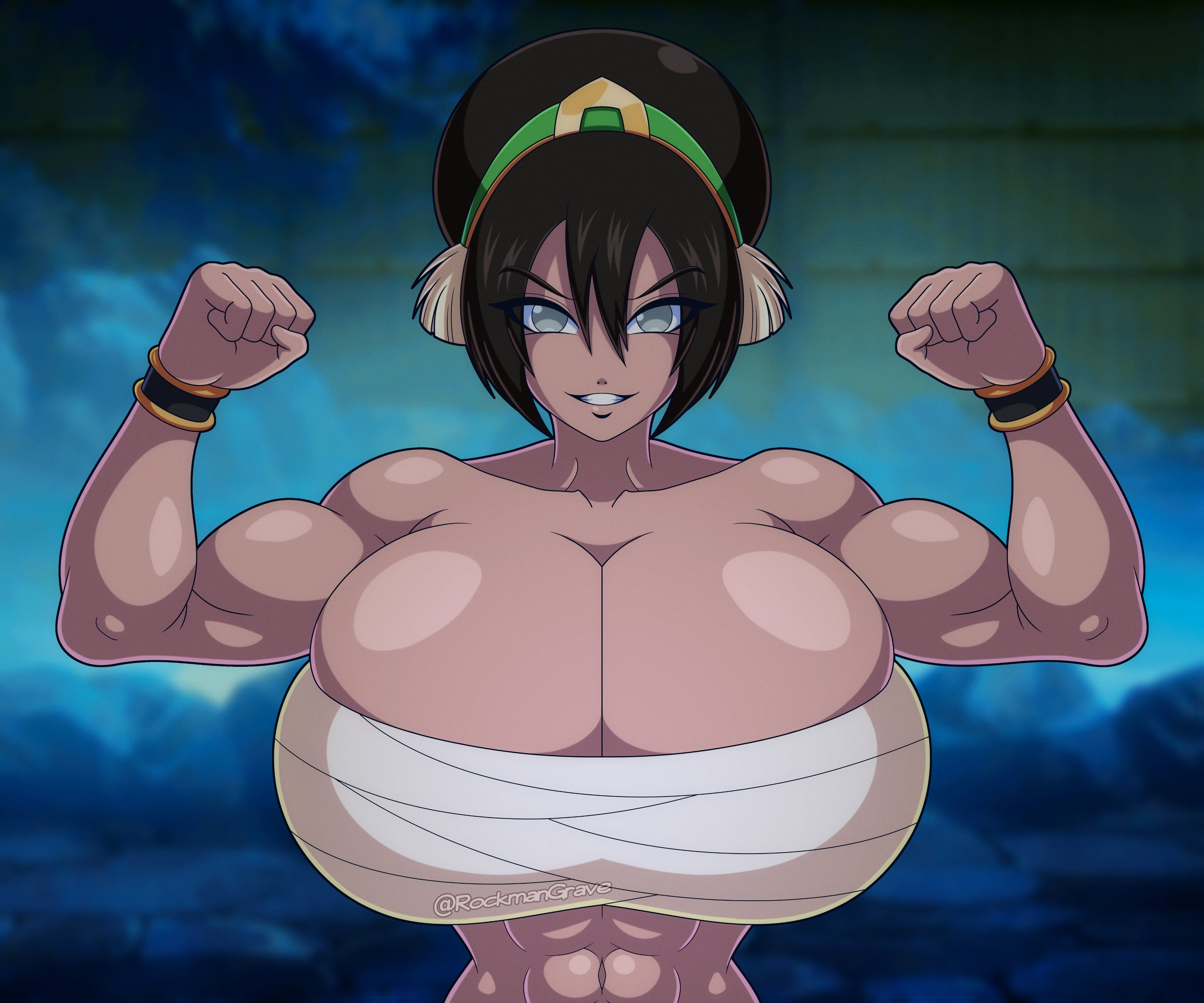 1girls, abs, avatar the last airbender, big boobs, big breasts, blind, blind female, boobs, breasts, female, female focus, female only, fit, fit female, huge breasts, large boobs, large breasts, light skin, light-skinned female, massive breasts, muscle, muscle mommy, muscles, muscular, muscular female, nickelodeon, nicktoons, rockmangrave, solo, solo female, solo focus, the legend of aang, thick thighs, thighs, toned, toned female, toph bei fong