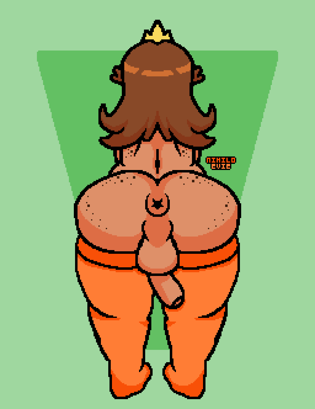 1futa anus ass backsack balls cock-tail erection foreskin freckles futa_only futanari hard_pixels intersex large_ass mario_(series) naked nihiloevie nintendo nude penis pixel_art presenting presenting_hindquarters princess_daisy puffy_anus simple_background stockings thighhighs