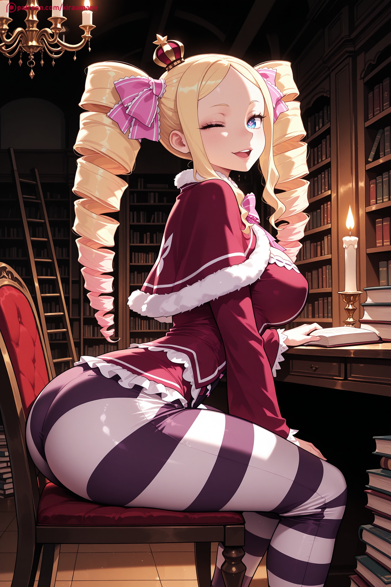 ai generated, beatrice (re:zero), hi res, high quality, high resolution, kiraamane, patreon, re:zero kara hajimeru isekai seikatsu, seductive, sexy, uncensored, watermark