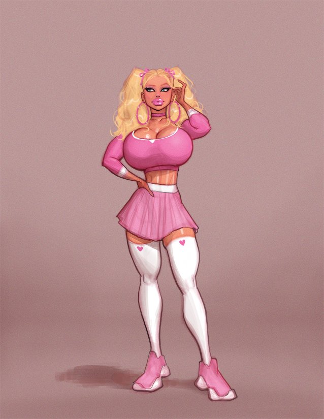 abs, absolute territory, bimbo, bimbo body, bimbo lips, blonde, blonde female, blonde hair, blue eyes, choker, cleavage, clothed, coxville stories, hoop earrings, hoop earrings oversized, huge ass, huge breasts, kitty summers, pigtails, pink skirt, pink top, pussy in bio, skirt, sneakers, theofficialpit, thigh highs, thighhighs, thighs, tummy