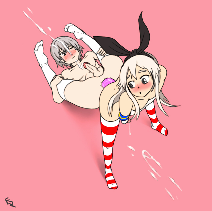 dildo dildo_in_ass ernesto_(artist) femboy girly kantai_collection my_teen_romantic_comedy_snafu shimakaze_(kantai_collection) sissy totsuka_saika trap trap_on_trap yaoi