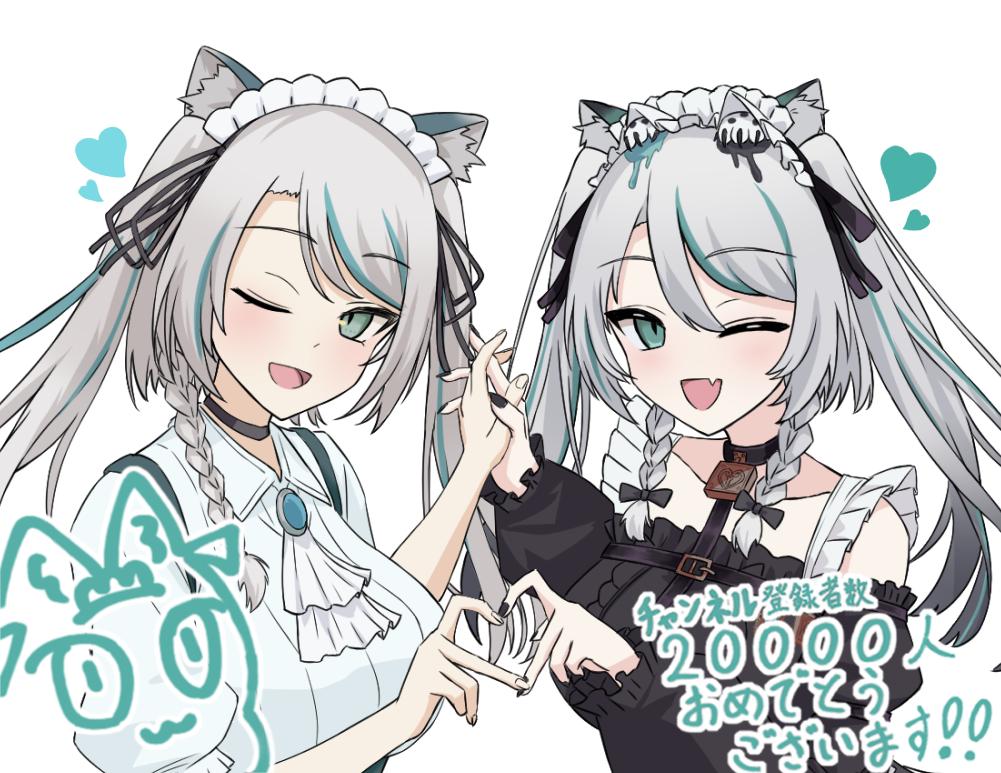 animal_ears black_sky braided_sidelocks cake cheek_rest cross-laced_clothes cross-laced_sleeves dessert food freedomman_hero frilled_straps fuzzy_clothes grey_nails grey_tail hinamori_anthea holding holding_saucer indie indie_virtual_youtuber leopard_ears leopard_tail maid nata_(tool) red_pupils saucer sky snow_leopard_tail strawberry_shortcake tail teapot virtual wallpaper_(object) youtuber
