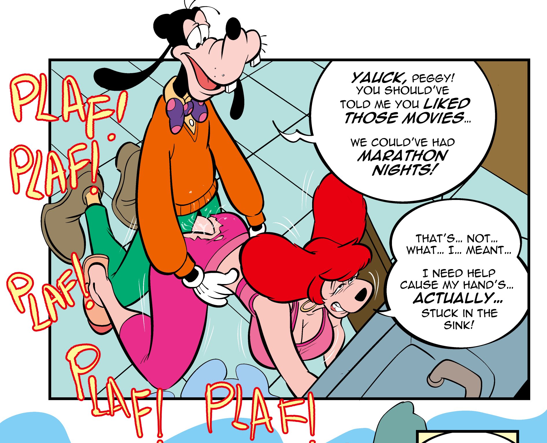 1boy, 1girls, animal humanoid, anthro, ass, big ass, big breasts, big thighs, breasts, bust, busty, canid, canine, canine humanoid, canis, cat girl, cat humanoid, catgirl, cheating, cheating wife, curvaceous, curvy, curvy figure, digital media (artwork), disney, dog boy, domestic dog, feline, feline humanoid, female, goof troop, goofy, goofy (disney), hips, hourglass figure, huge ass, huge breasts, huge thighs, humanoid, large ass, large breasts, large thighs, legs, light skin, light-skinned female, male, male/female, markkleanup, mature, mature female, milf, peg pete, slim waist, straight, thick, thick hips, thick legs, thick thighs, thighs, voluptuous, waist, wide hips, wife