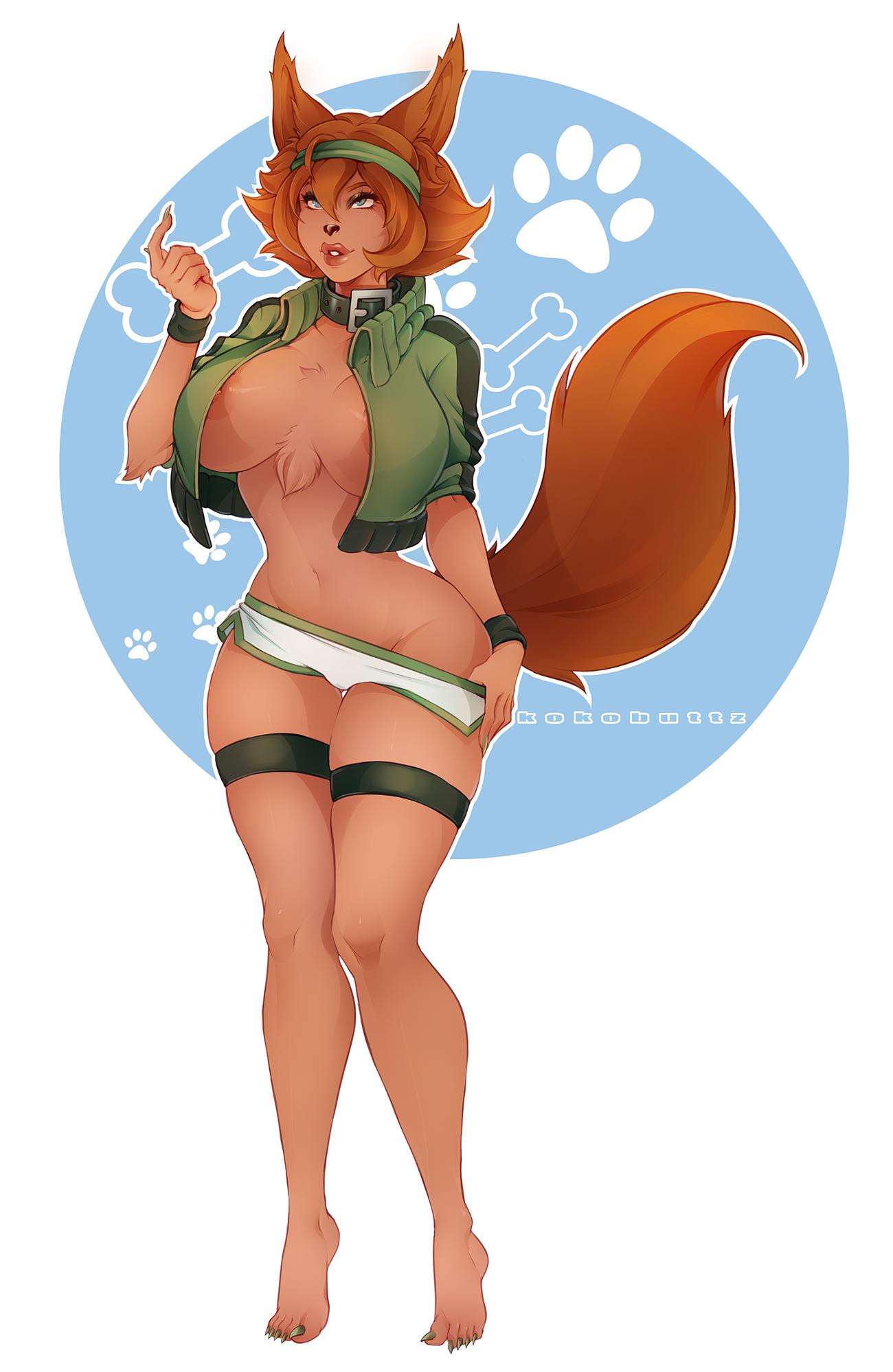 1girls, animal ears, animal humanoid, animal tail, anthro, big breasts, breasts, brown hair, canine, clothing, female, female only, furry, hair, kokobuttz, monster girl, monster musume no iru nichijou, polt, polt (monster musume), seductive, solo, tail, undressing