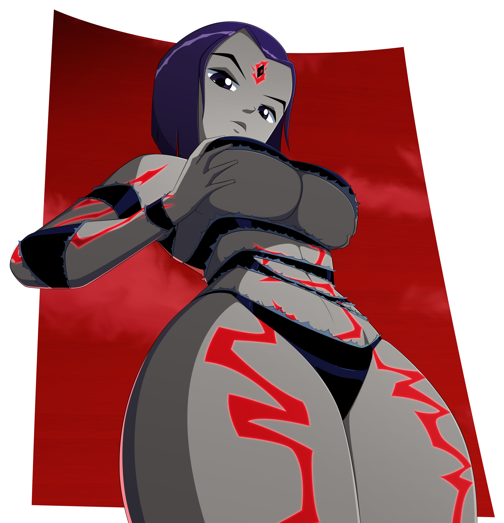 1girls, big breasts, breasts, cleavage, dc, dc comics, female, female only, large breasts, looking at viewer, rachel roth, raven (dc), ravenravenraven, smooth skin, solo, teen titans