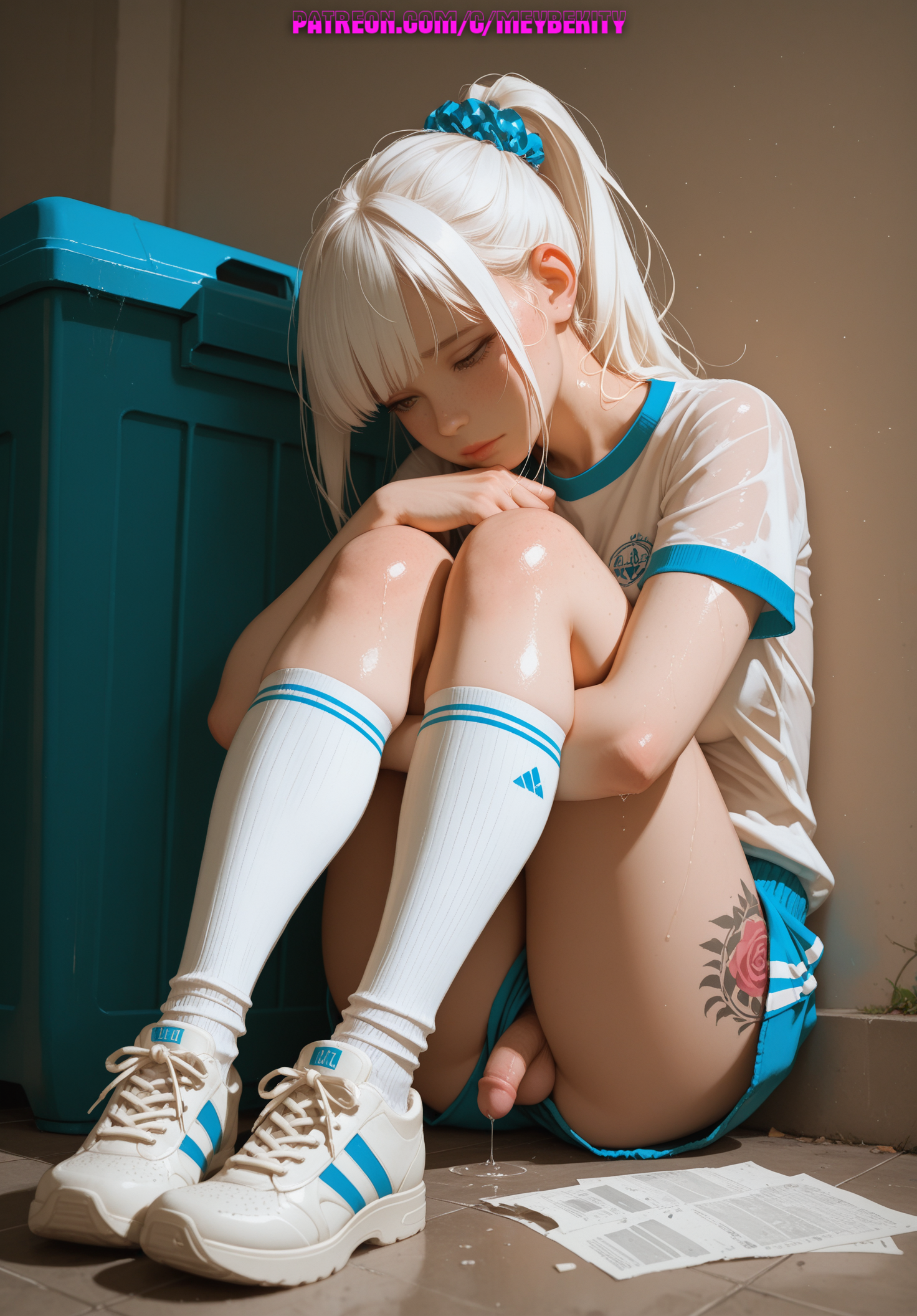 1boy, ai generated, ass, balls, breasts, femboy, futanari, light-skinned femboy, meybekity, otoko no ko, penis, solo, trap, yaoi