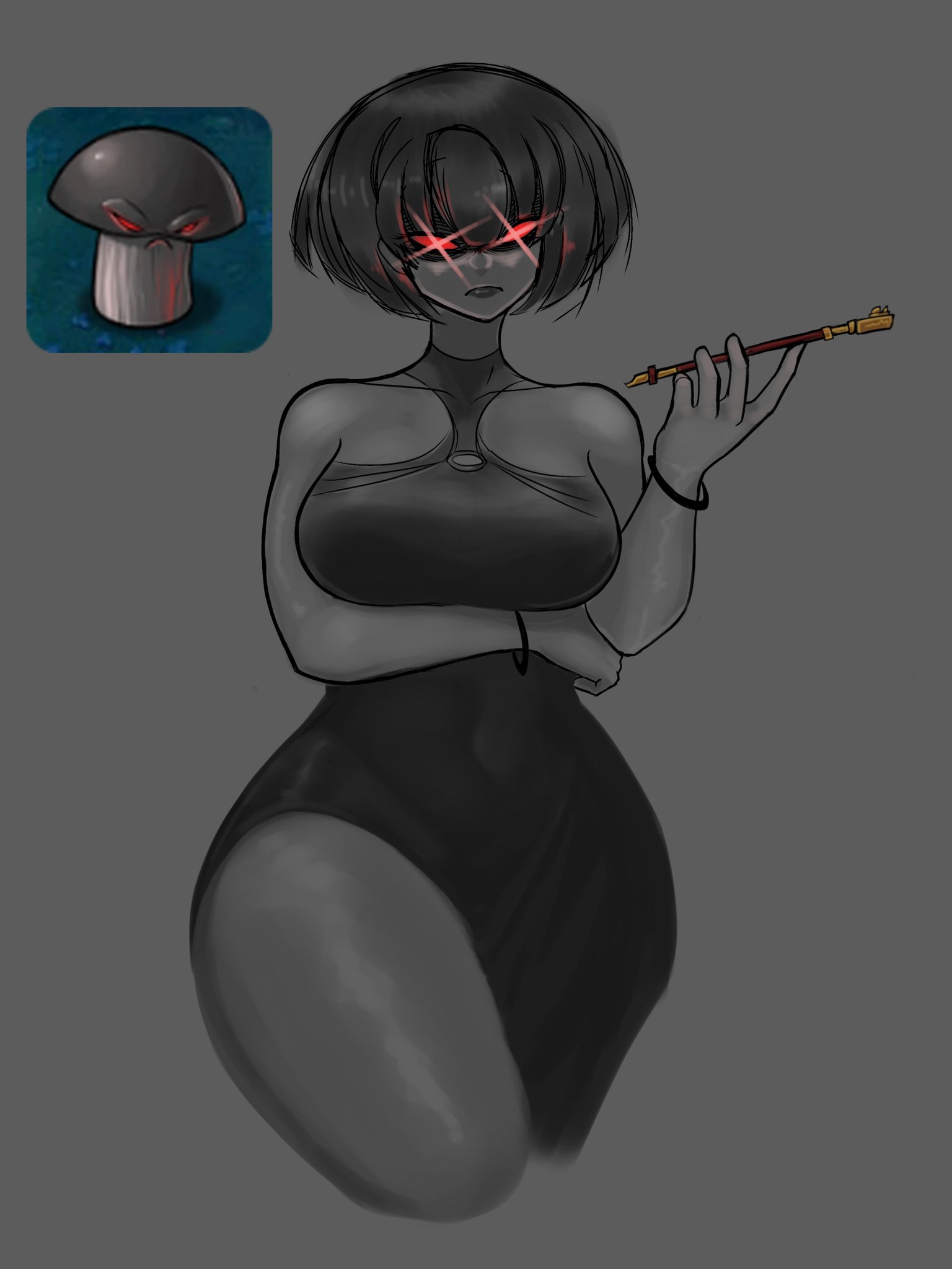 1girls, anthro, anthrofied, ass, breasts, doom-shroom (pvz), female, flora fauna, pie face cat, plant, plant girl, plant humanoid, plantie, plants vs zombies, plants vs. zombies, popcap games, pussy