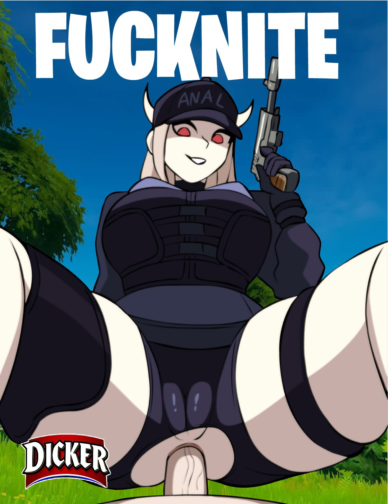 1boy, 1girls, 2d (artwork), anal, anal access, anal only, anal only panties, anal only pants, anal sex, backless panties, bigboi (vampiranhya), chigusa (fortnite), cosplay, cosplay sex, demon, demon girl, demon horns, divine wine, divine wine (vampiranhya), epic games, female, fortnite, gun, las demoniacas desventuras de vampiranhya, male, male penetrating female, parody, parody porn, sex, tagme, vampiranhya (artist)