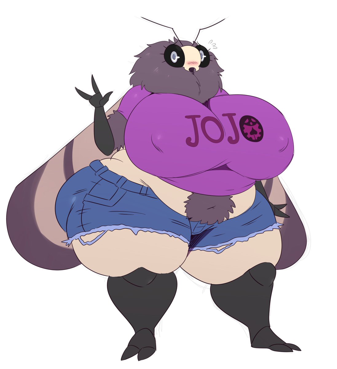 2018 antennae anthro ass bbw belly belly_overhang big_breasts black_eyes breasts chubby chubby_female clothing female furry hazel_(sssonic2) highres hips huge_breasts hyper hyper_breasts insect insect_girl insect_humanoid insect_wings insects jeans jojo_reference large_breasts lepidopteran moth nipple_bulge non-mammal_breasts original original_character overweight overweight_female ripped_clothing shirt shy sssonic2 tagme thick_thighs wide_hips wings