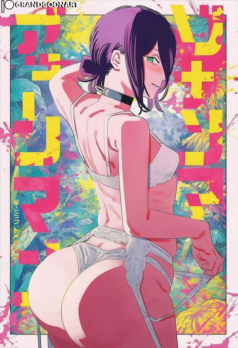 1girls, accurate art style, ai, ai generated, big ass, bottom heavy, chainsaw man, female, female only, grandgoonart, lingerie, lingerie only, manga, manga cover, manga page, manga style, patreon, patreon username, questionable, realistic proportions, reze (chainsaw man), sfw, shonen jump, sideboob, small breasts, solo, solo female, solo focus