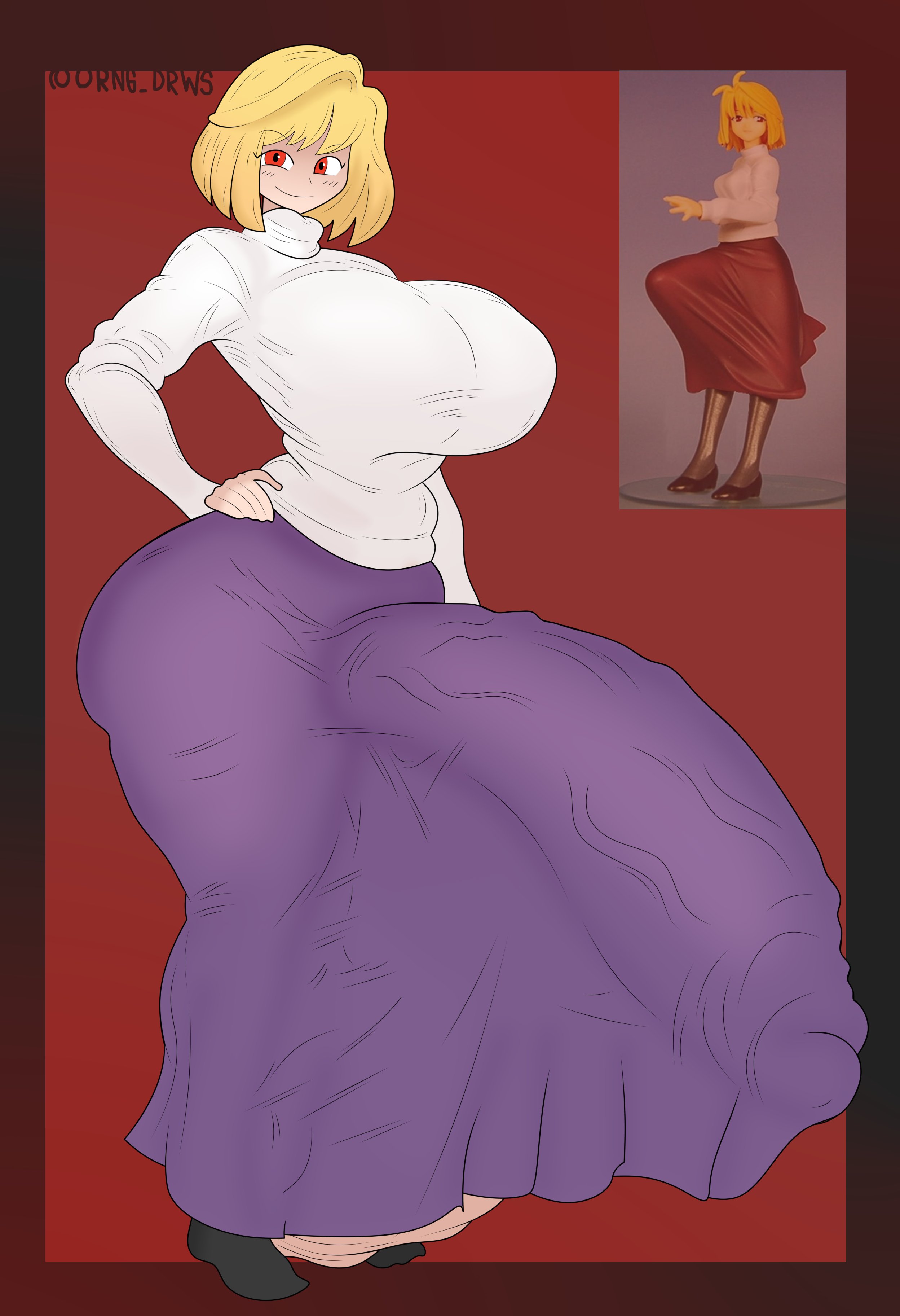 1futa, arcueid brunestud, balls, big breasts, big penis, blonde futa, blonde hair, bulge, bulge under clothes, busty, dick, dickgirl, erect penis, erection, erection under clothes, fat cock, futa only, futanari, huge balls, huge breasts, huge cock, large breasts, large penis, melty blood arcueid figure (meme), meme, mostly clothed, orangedraws, orng drws, penis, penis outline, penis under clothes, solo, solo futa, testicles, tsukihime
