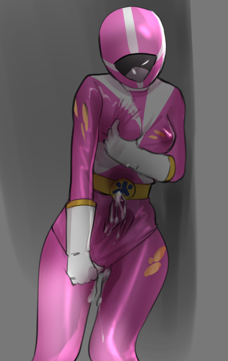 areolae, bodysuit, cum, cum in clothes, cum through clothes, erection under clothes, futanari, kyuukyuu sentai gogofive, lardral, leaking cum, nipples, pink bodysuit, pink ranger, pink skirt, power rangers, power rangers lightspeed rescue, skirt, superheroine