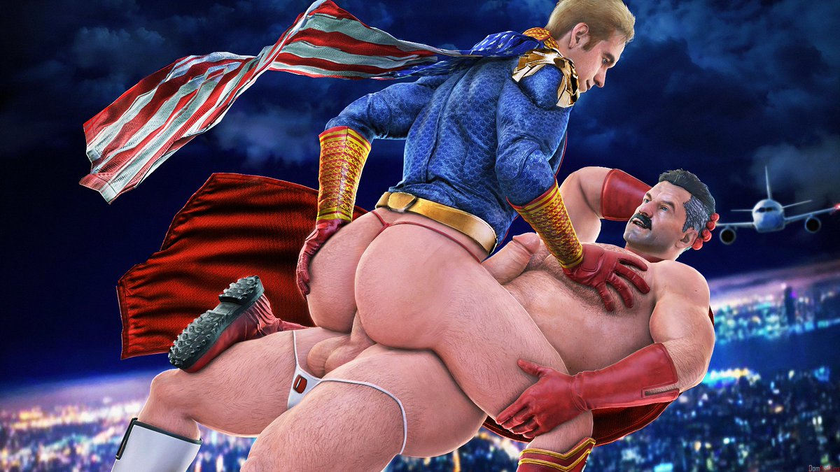 anal, anal sex, ass, bara, big ass, big butt, blonde hair, bubble ass, bubble butt, cape, crossover, daddy, dat ass, dat butt, dilf, domredsins, fat ass, fat butt, flying, gay, hand behind head, homelander, huge ass, huge butt, invincible, invincible (tv series), large ass, large butt, male, male only, moustache, muscular, muscular male, nolan grayson, omni-man, round ass, round butt, the boys, thick ass, thick butt, thong