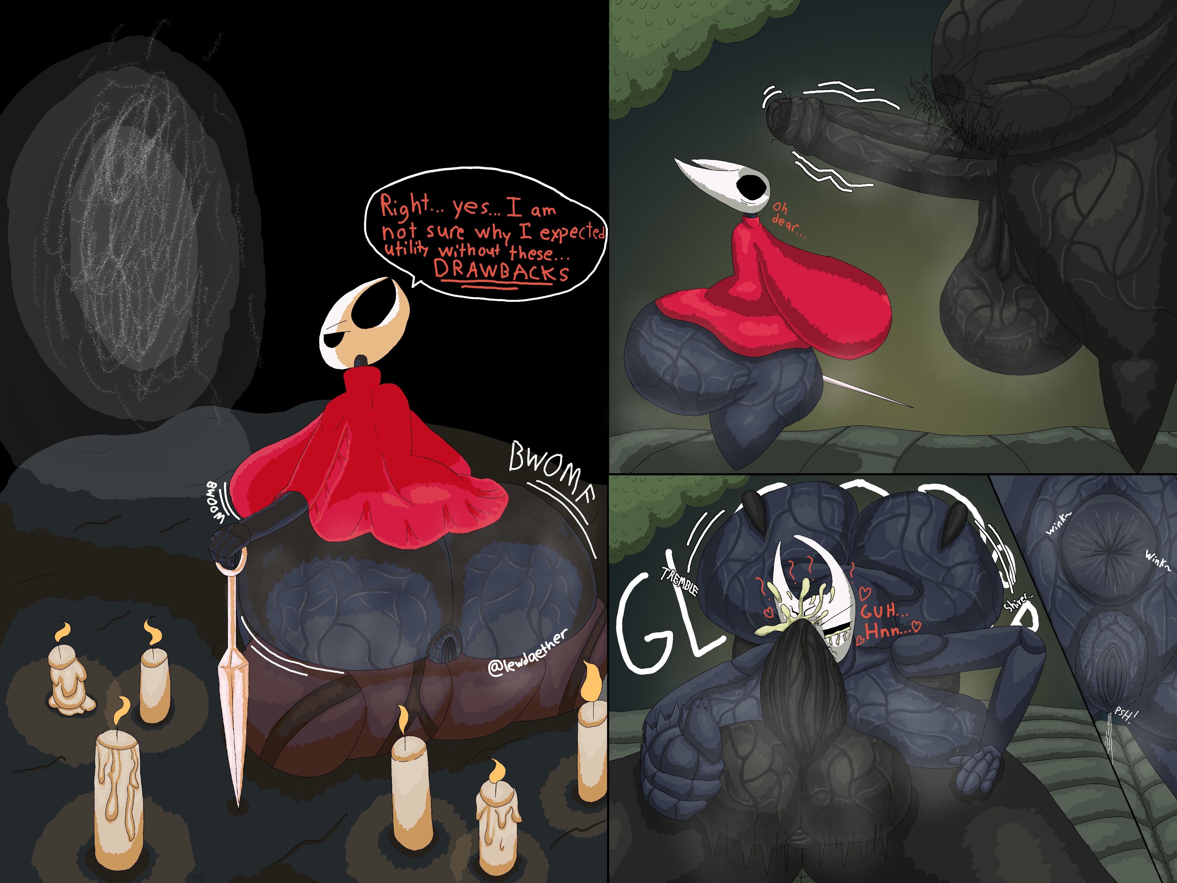 1boy, 1female, 1girls, 1male, 2d, 2d (artwork), anus, anus wink, ass, ass expansion, ass growth, asshole, balls, big ass, big breasts, breasts, candle, cock, comic, cum, cum in eye, cum inside, dubious consent, erection, eye fucking, hollow knight, hollow knight (franchise), hollow knight: silksong, hornet (hollow knight), lewdaether, musk, musk clouds, penis, pubes, pubic hair, pussy, pussy juice, size difference, squirting, sweat, sweaty, sweaty ass, sweaty body, sweaty butt, tagme