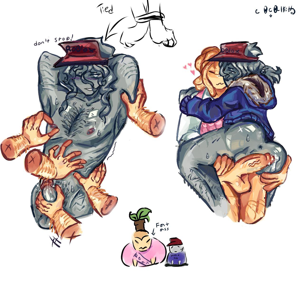 2boys, andrew (bad things), armpits, arms behind head, bad things (roblox), bottomless, c0c5lkih, disembodied hands, dreadlocks, hairy chest, hand on penis, holding ass, ivan (bad things), jerkingoff another, male only, messy hair, precum, ribs, roblox, roblox game, robloxian, self upload, selfharm scars, tied arms, visor