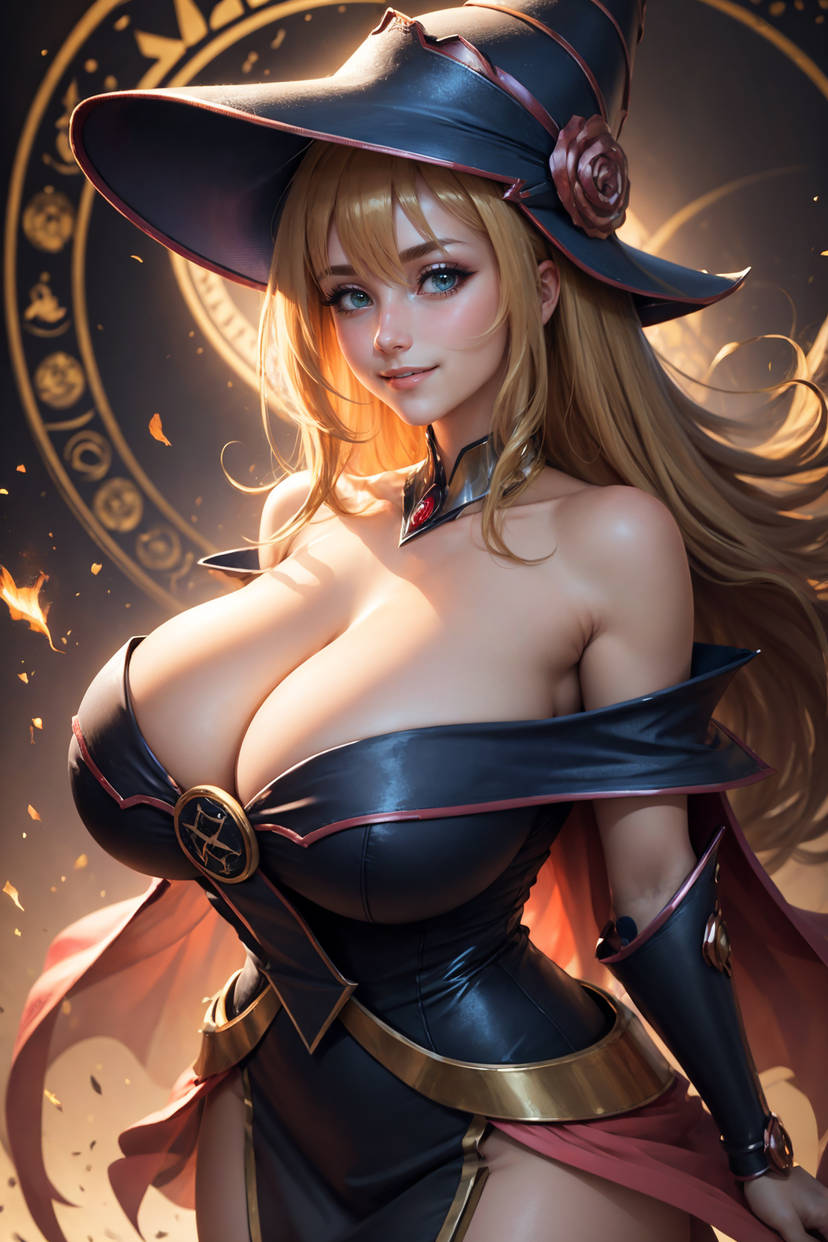 abs ai_generated ass big_ass big_breasts breasts dark_magician_girl lunerae muscular muscular_female thick_thighs thunder_thighs wide_hips yu-gi-oh! yu-gi-oh!_duel_monsters