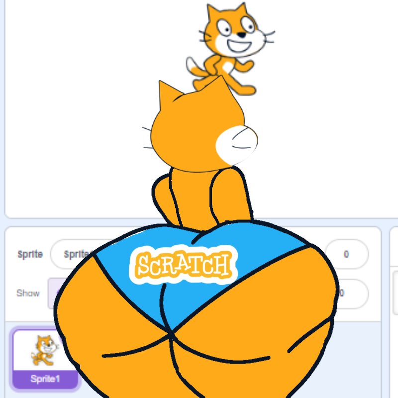 alt_version ass background big_ass not_looking_at_the_viewer scratch_(application) scratch_cat underwear