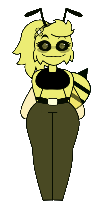 2d 2d_(artwork) bee bee_girl bra bweeswees_bizznip colorbox_(mustard) fur fur_thick_thighs incredibox_mod insect_girl insect_wings insects mr.dumpy original