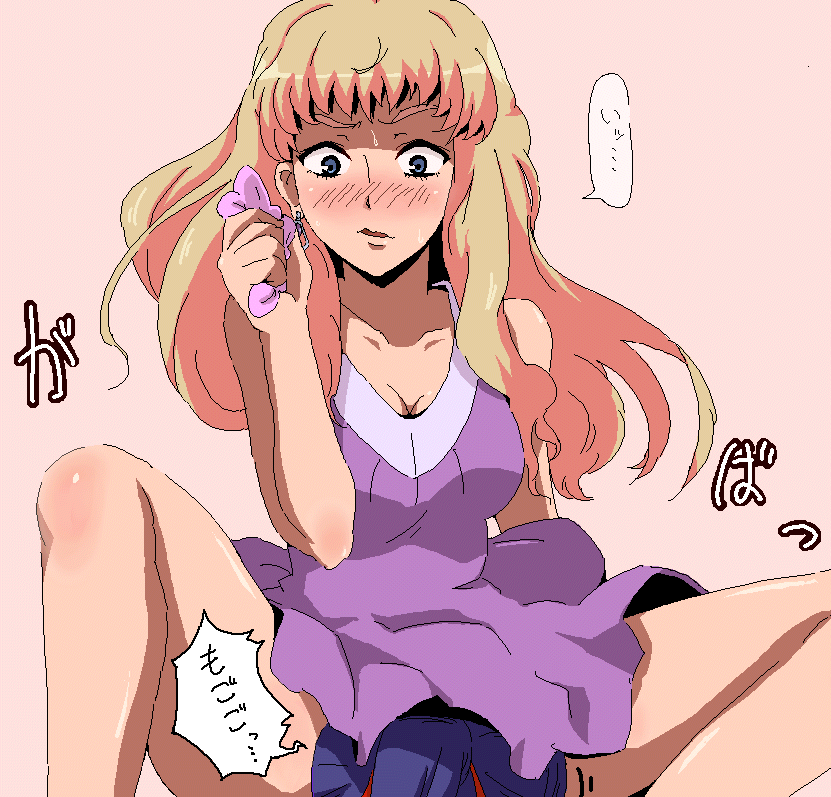 blush clothing cunnilingus dress macross macross_frontier no_panties oekaki oral panties saotome_alto sheryl_nome sima translation_request underwear