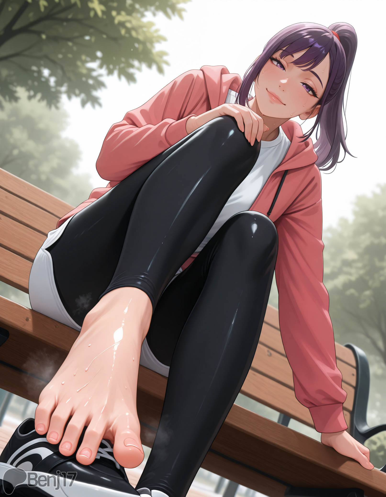 1girls, ai generated, ass, ass focus, benj17, big ass, breasts, feet, female, foot fetish, foot focus, foot worship, milf, navel, nude, sagging breasts, shiny skin, soles, solo, solo leveling, sung jin-ah, sweat, toes, uncensored, white skin