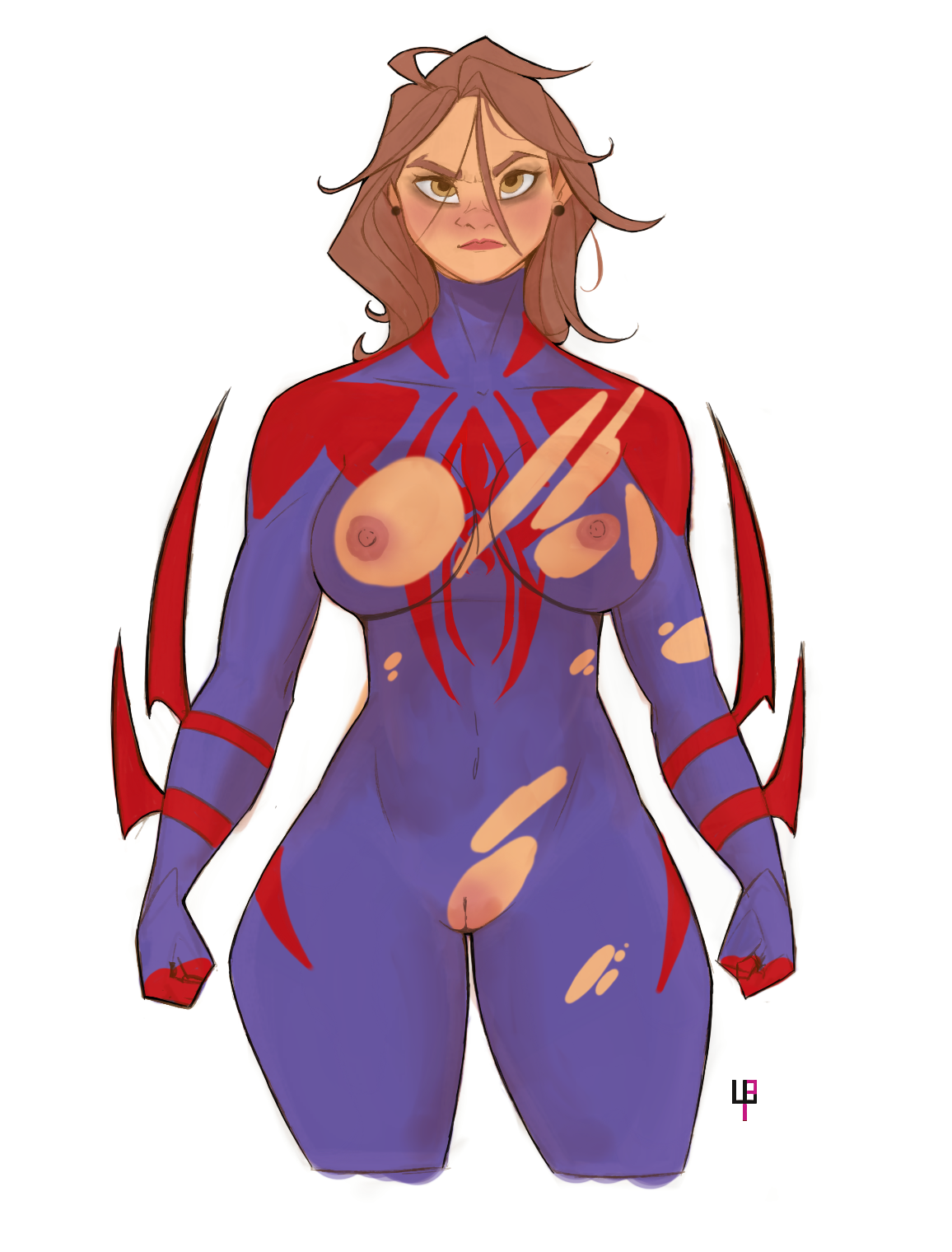 marvel, marvel comics, miguel o'hara, ripped clothing, rule 63, spider-man: across the spider-verse, tomphelippe