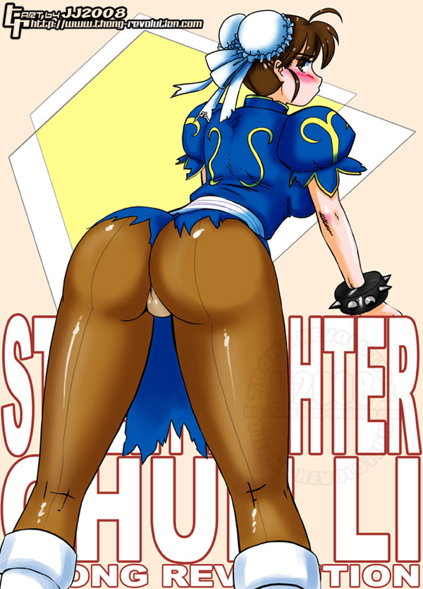 2008 ass ass_focus blush booty chun-li female_focus female_only john_joseco pantyhose street_fighter thong thong_under_pantyhose white_thong