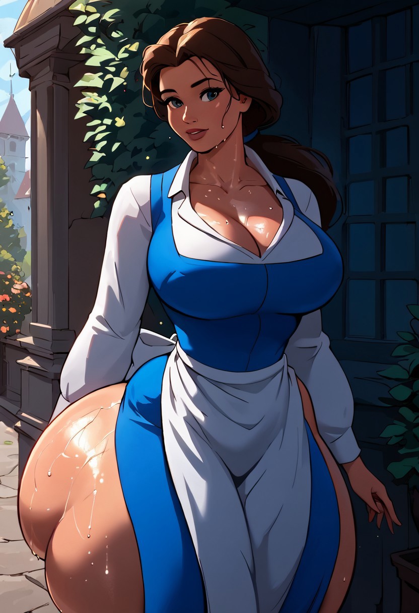 ai_generated beauty_and_the_beast beauty_and_the_beast_(1991_film) belle belle_(beauty_and_the_beast) big_ass big_breasts bottom_heavy brunette busty clothed curvy_figure disney disney_princess fat_ass fat_thighs female female_focus female_only fiveai_(artist) huge_ass huge_thighs lard_ass large_thighs massive_thighs pawg thick thick_thighs thunder_thighs thunderthighs