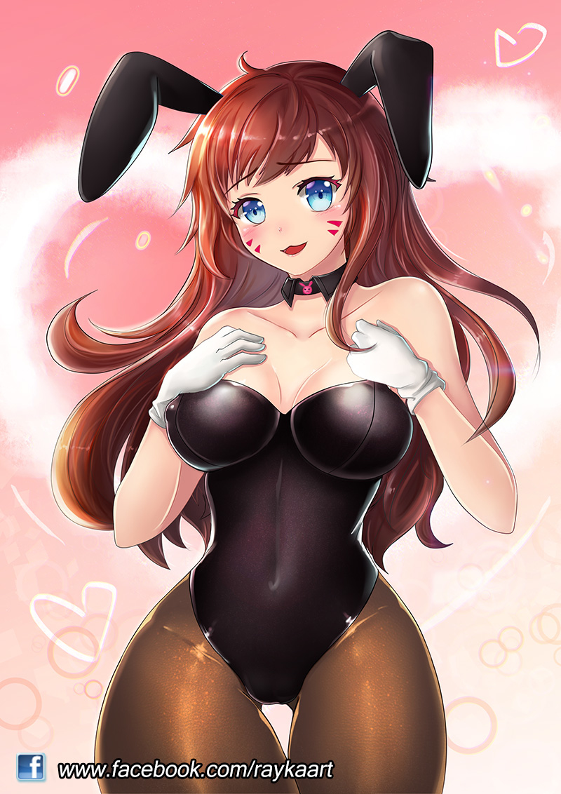 1girls, big breasts, breasts, bunny ears, bunny girl, bunnysuit, clothed, clothing, d.va, female, female only, overwatch, solo, tagme