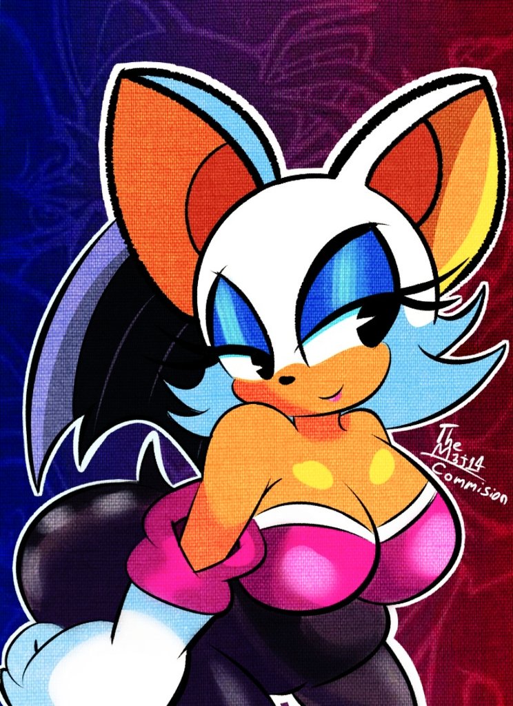 big_breasts chubby_female cleavage diego_mejia female furry not_porn pac-man_eyes rouge_the_bat sega sfw sonic_(series)