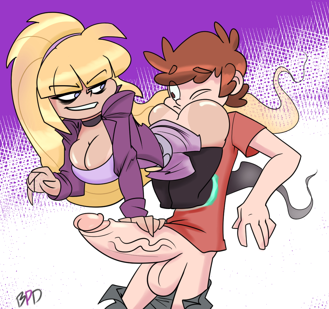 aged up, ass, big breasts, big hair, big penis, bigdad, blonde hair, body horror, breasts, cleavage, clothed female nude male, dipper pines, disney, disney channel, disney xd, erection, eyebrows visible through hair, eyeshadow, female, ghost, ghost sex, gravity falls, hyper penis, jacket, looking back, male, pacifica northwest, penis, penis grab, seductive smile, smooth skin, source request, tanline, very long hair, year request