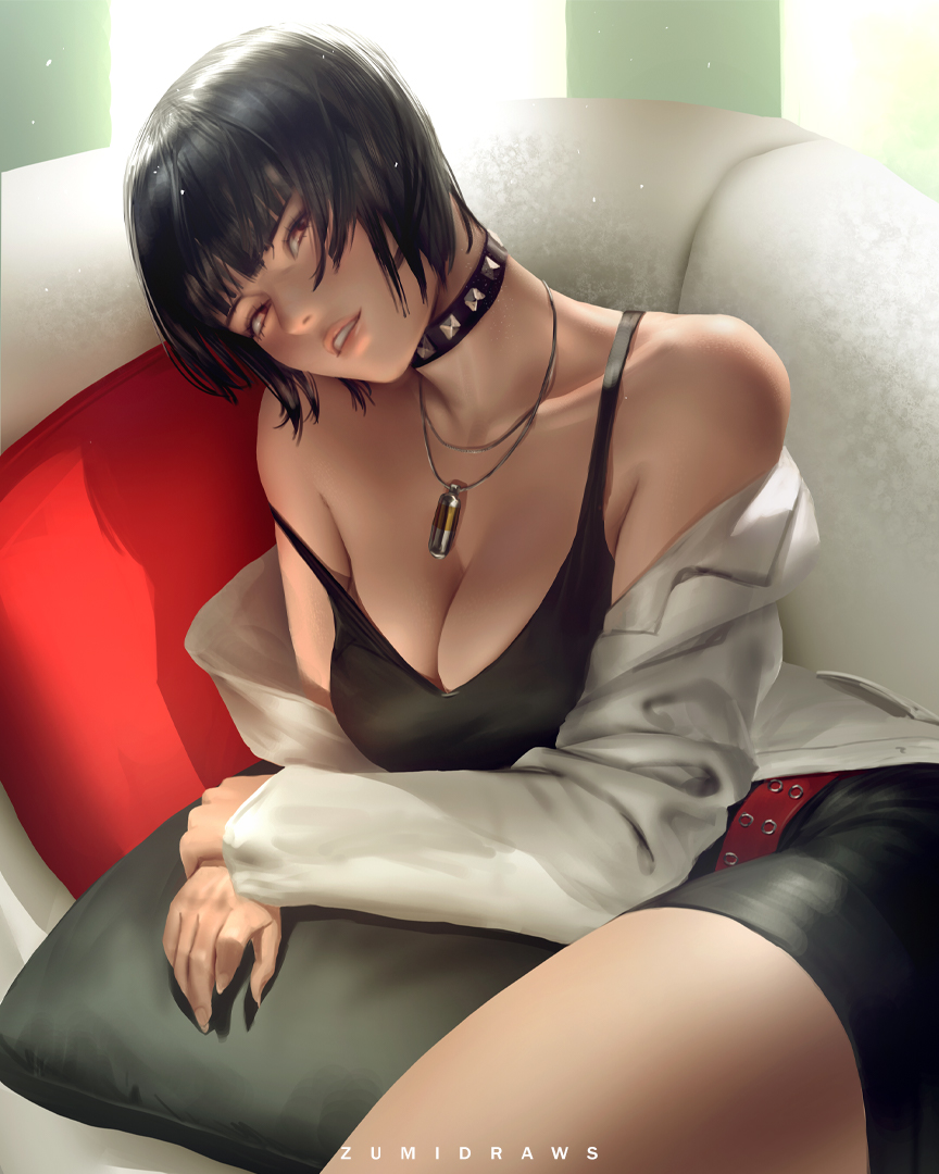 1girls, breasts, cleavage, female, female only, looking at viewer, persona, persona 5, solo, tae takemi, zumi