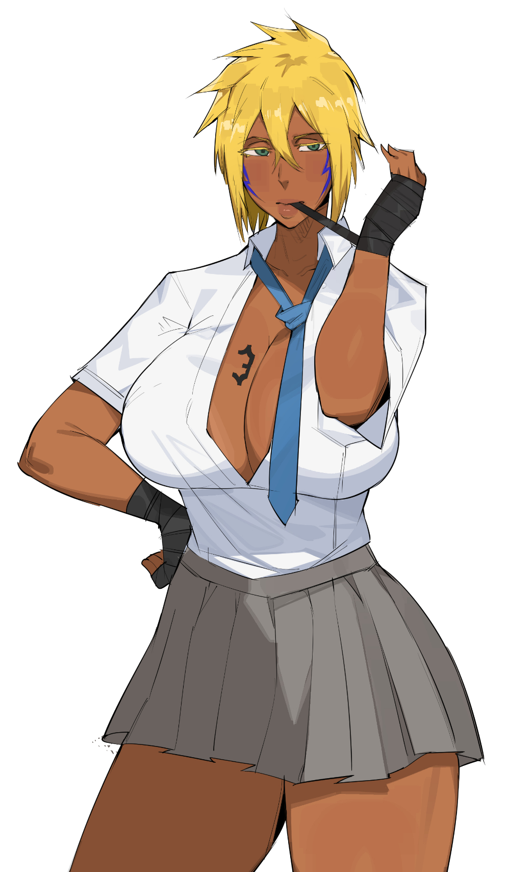 1girls, arrancar, big ass, big breasts, big thighs, bleach, blonde female, blonde hair, breasts, curvaceous, curvy, curvy figure, dark-skinned female, digital media (artwork), droctojuice, espada, female, female only, hips, hollow (species), huge ass, huge breasts, huge thighs, humanoid, large ass, large breasts, large thighs, legs, light skin, mature, mature female, olive skin, slim waist, solo, thick, thick hips, thick legs, thick thighs, thighs, tia harribel, tier harribel, voluptuous, waist, wide hips, wide thighs