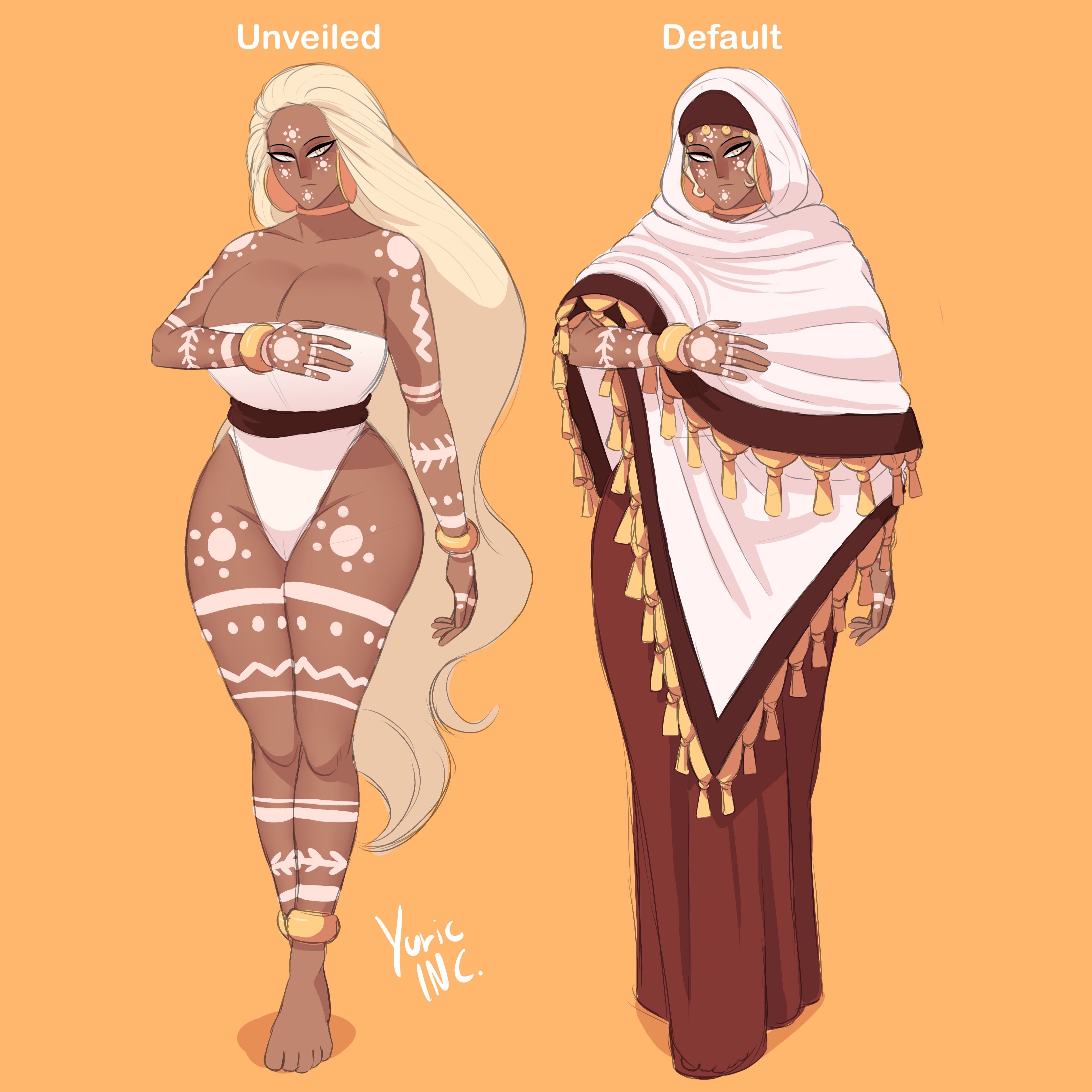 1girls, barefoot, big breasts, breasts, cleavage, dark skin, dark-skinned female, english text, feet, female, female only, huge breasts, large breasts, original, original character, simple background, solo, solo female, stasia (yuric inc), text, thick thighs, very long hair, wide hips, yuric inc