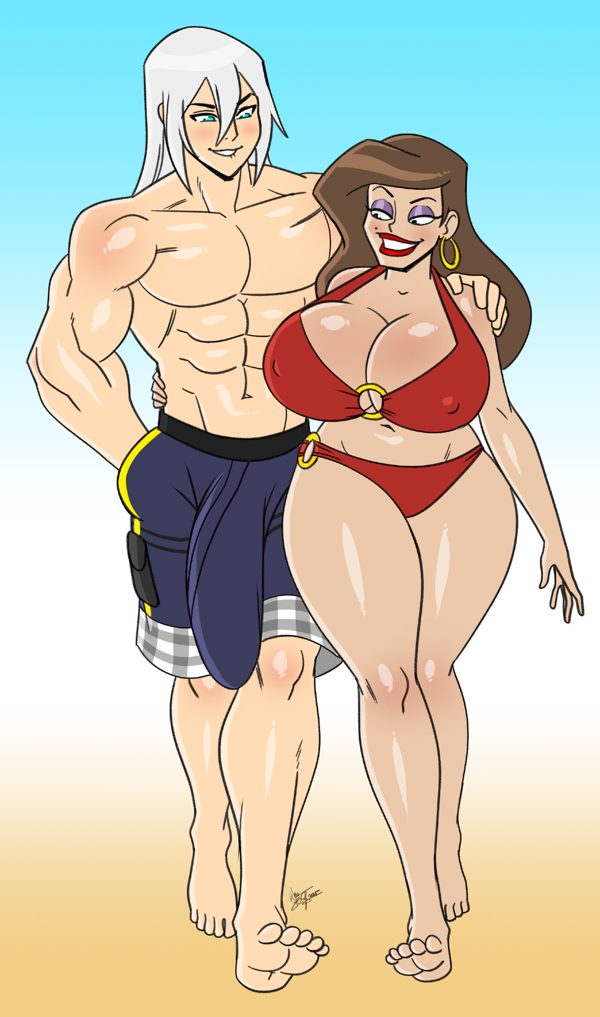 1boy, 1girls, absurdly large cock, aeolus06, ass, babs brando, big ass, big breasts, big cock, big penis, breasts, bulge, bulge through clothing, cock, dick, disney, enormous cock, enormous penis, fat cock, female, gigantic cock, gigantic penis, good vibes, huge breasts, huge cock, hung, hyper, hyper cock, hyper penis, impossible fit, kingdom hearts, long penis, male, mature, mature body, mature figure, mature woman, milf, mommy, muscular, muscular male, penis, riku, square enix, thicc-verse, thick, thick ass, thick thighs, thighs, veins, veiny, veiny penis, very fat penis, voluptuous, voluptuous female, wide hips