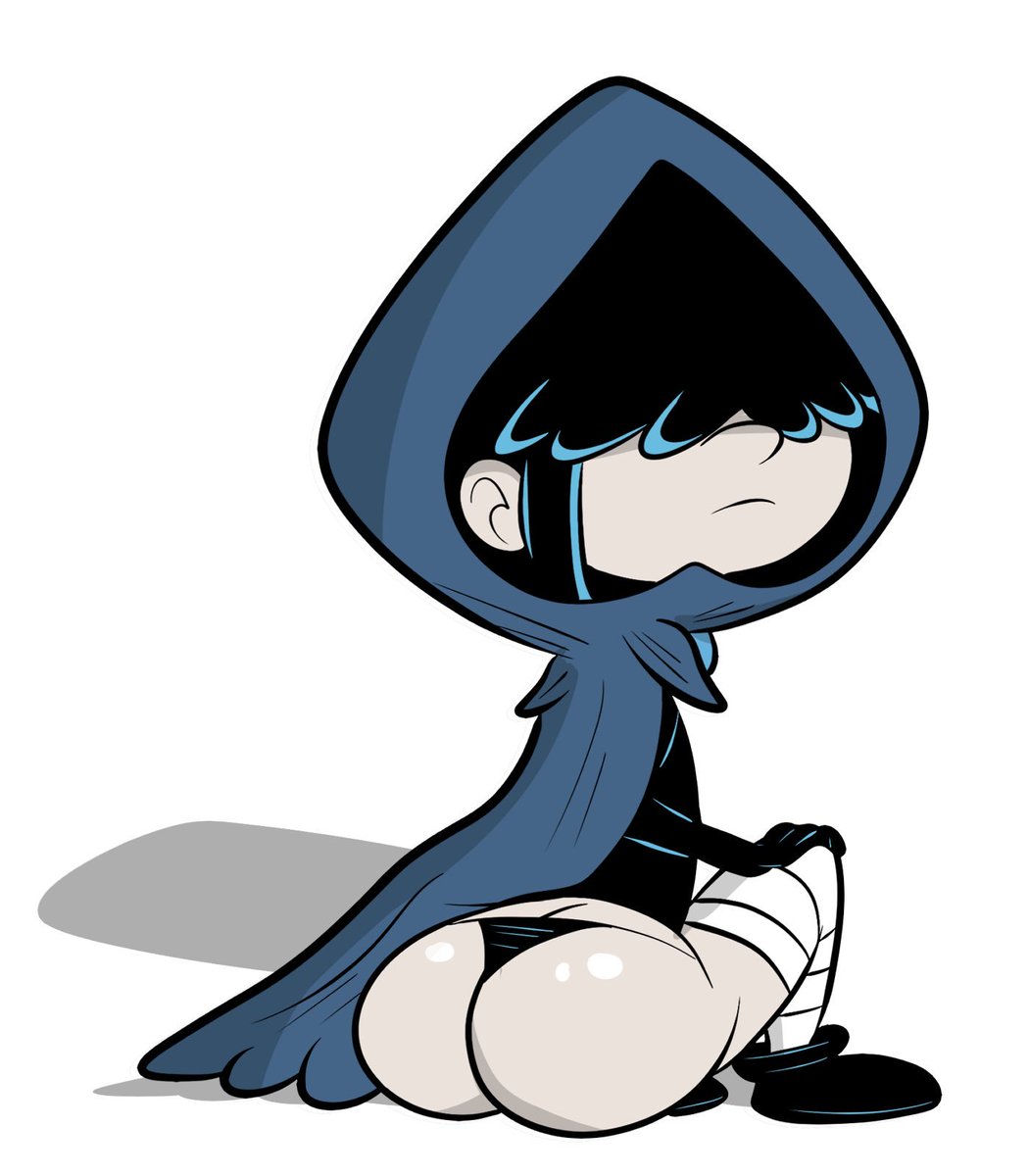 ass, ass cleavage, ass crack, black hair, butt crack, female, goth, huge ass, lucy loud, nickelodeon, scobionicle99, straight hair, the loud house, thighhighs, thong
