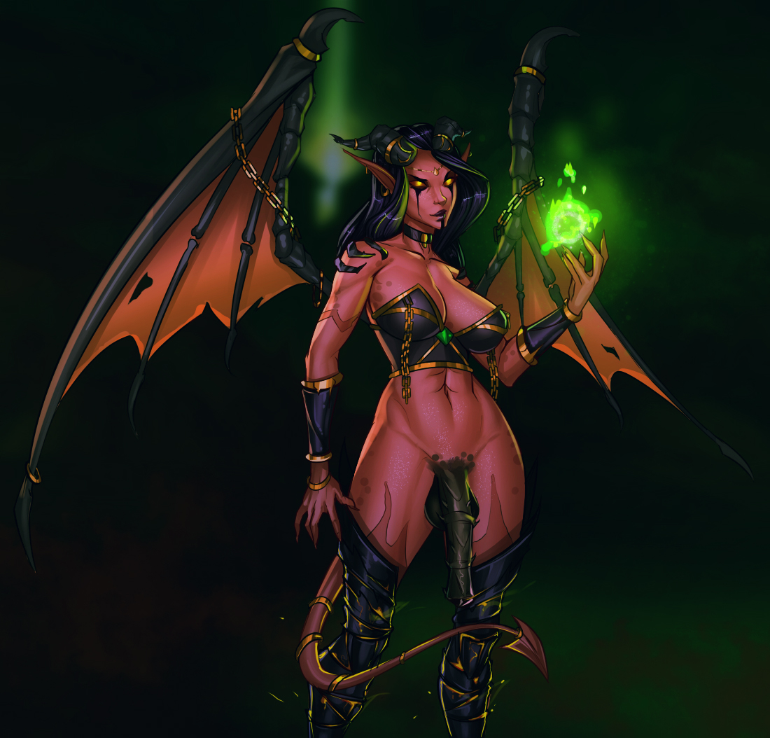1futa, 2019, abs, animal genitalia on humanoid, armor, athletic, balls, barbed penis, big balls, big penis, black hair, black penis, blizzard entertainment, burning legion, casual exposure, chains, choker, color, curved horns, demon, demon eyes, demon futa, demon horns, demon tail, demon wings, flaccid, flared penis, freli, futa only, futa sans pussy, futanari, glowing eyes, half dressed, half nude, horned humanoid, horns, horsecock, horsecock on humanoid, humanoid, intersex, looking at viewer, magic, membranous wings, midriff, muscular, muscular futa, navel, neon green, original character, penis, piercing, pointy ears, red skin, red-skinned futa, ridged penis, solo, solo futa, spade tail, standing, succubus, tail, thigh highs, unconvincing armor, vambraces, warcraft, wide hips, winged humanoid, wings, world of warcraft, xazariel, yellow eyes, yellow sclera