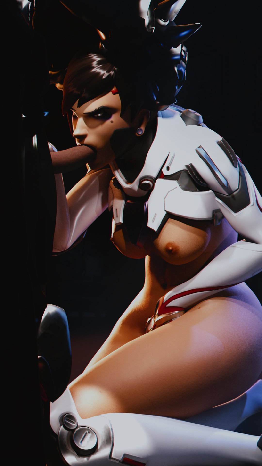 1boy 1girls 3d alternate_costume areolae breasts erection fellatio female male nipples oral overwatch overwatch_2 overwatch_archives penis sombra straight talon_sombra wunder