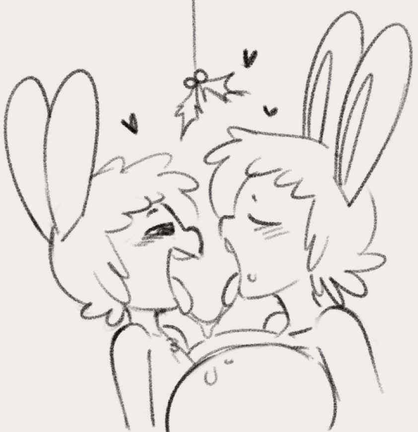 angstrom, big sister, brother, brother and sister, cub, female, incest, kiss, kissing, little brother, making out, male, marco (angstrom), mistletoe, molly (angstrom), older sister, rabbit, sloppy kiss, straight, younger brother