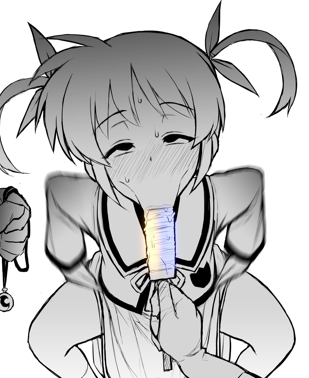 :>=, blowjob face, female, haigure, hypnosis, ice cream, lyrical nanoha, mahou shoujo lyrical nanoha, mind control, nanoha takamachi, oral, otoo (izanagi), to-gnaniwa