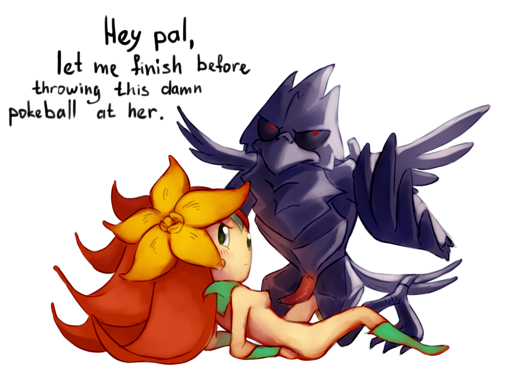 1boy 1girls anthro anthrofied ass avian bird blush breasts corviknight female flower gossifleur imminent_sex interspecies kitsune2000 larger_male lying male nintendo nude penis plant pokémon_(species) pokemon pokemon_ss sex size_difference sketch small_breasts smaller_female source_request spread_arms straight text video_games wings