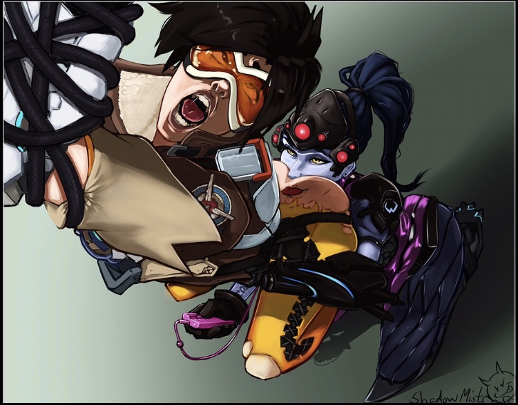 2girls, ahe gao, anal, anilingus, anilingus from female, blizzard entertainment, bodysuit, bondage, brown eyes, brown hair, clothed, egg vibrator, female, female only, female rimming female, femdom, femsub, fucked silly, goggles, jacket, kneeling, long hair, multiple females, multiple girls, orgasm, orgasm face, overwatch, purple hair, purple skin, rimjob, rimming, shadowmist, short hair, smirk, tattoo, tied up, tongue, tongue fucking, torn clothes, torn pants, tracer, vibrator, widowmaker, yellow eyes, yuri